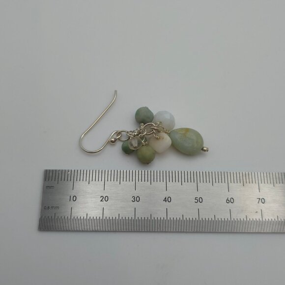 Sterling Silver Various Green Stone Earrings A472 - Picture 4 of 5